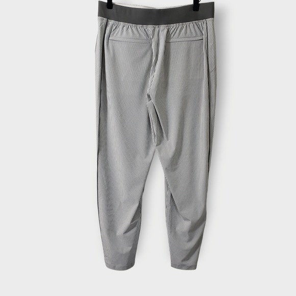 Athleta Brooklyn Textured Ankle Pants Grey Stripe Women's Size 10 Athleisure - Picture 3 of 11